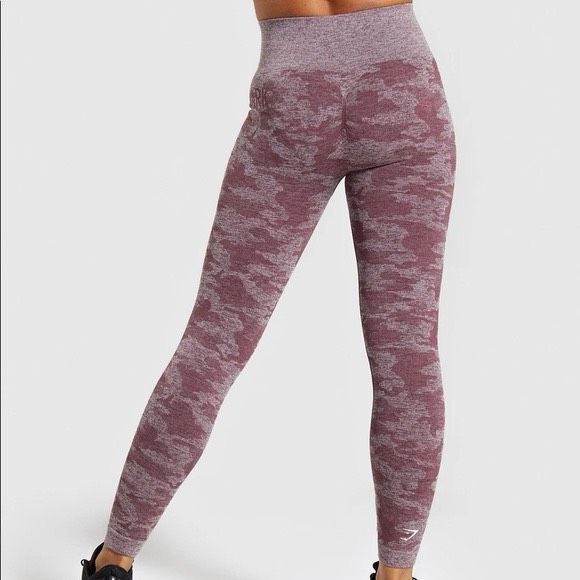 Gymshark Adapt Camo Seamless Leggings In Berry Red Size S - Picture 3 of 11